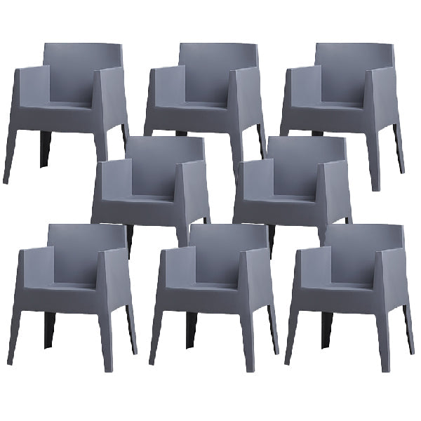 Contemporary Style Dining Chairs Arm Dining Chairs with Plastic Legs for Kitchen Grey 8 Piece Set Clearhalo 'Dining Chairs' 'Dining Tables & Seating' 'dining_chair' 'furn' 'furn_dining_chair' 'Furniture' 'Kitchen & Dining Furniture' 6021251