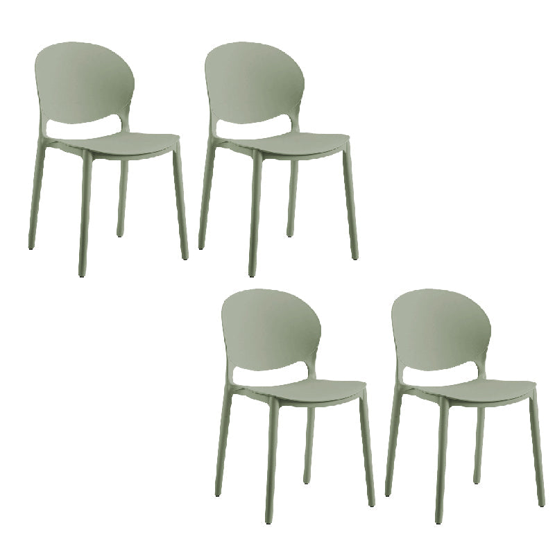 Contemporary Style Dining Chairs Armless Dining Chairs with Plastic Legs for Kitchen Fruit Green 4 Piece Set Clearhalo 'Dining Chairs' 'Dining Tables & Seating' 'dining_chair' 'furn' 'furn_dining_chair' 'Furniture' 'Kitchen & Dining Furniture' 6021267