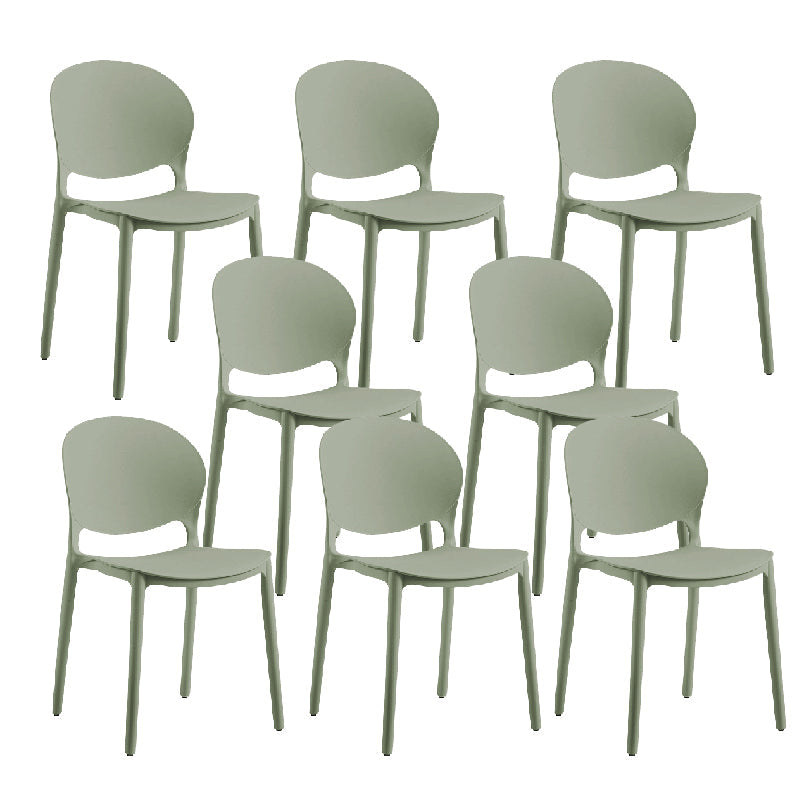 Contemporary Style Dining Chairs Armless Dining Chairs with Plastic Legs for Kitchen Fruit Green 8 Piece Set Clearhalo 'Dining Chairs' 'Dining Tables & Seating' 'dining_chair' 'furn' 'furn_dining_chair' 'Furniture' 'Kitchen & Dining Furniture' 6021271