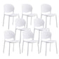 Contemporary Style Dining Chairs Armless Dining Chairs with Plastic Legs for Kitchen White 8 Piece Set Clearhalo 'Dining Chairs' 'Dining Tables & Seating' 'dining_chair' 'furn' 'furn_dining_chair' 'Furniture' 'Kitchen & Dining Furniture' 6021272