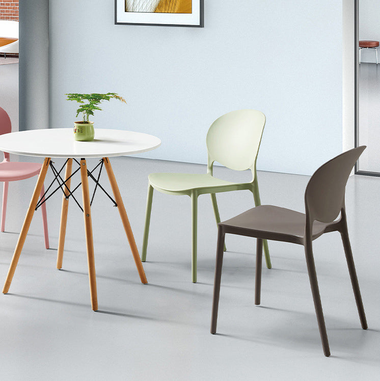 Contemporary Style Dining Chairs Armless Dining Chairs with Plastic Legs for Kitchen Clearhalo 'Dining Chairs' 'Dining Tables & Seating' 'dining_chair' 'furn' 'furn_dining_chair' 'Furniture' 'Kitchen & Dining Furniture' 6021275