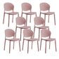 Contemporary Style Dining Chairs Armless Dining Chairs with Plastic Legs for Kitchen Pinkish Red 8 Piece Set Clearhalo 'Dining Chairs' 'Dining Tables & Seating' 'dining_chair' 'furn' 'furn_dining_chair' 'Furniture' 'Kitchen & Dining Furniture' 6021276