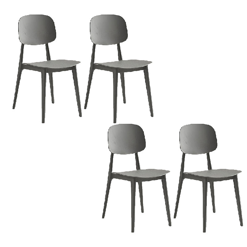 Contemporary Style Dining Chair Armless Dining Chairs with Plastic Legs for Kitchen
