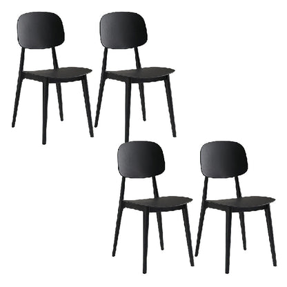 Contemporary Style Dining Chair Armless Dining Chairs with Plastic Legs for Kitchen