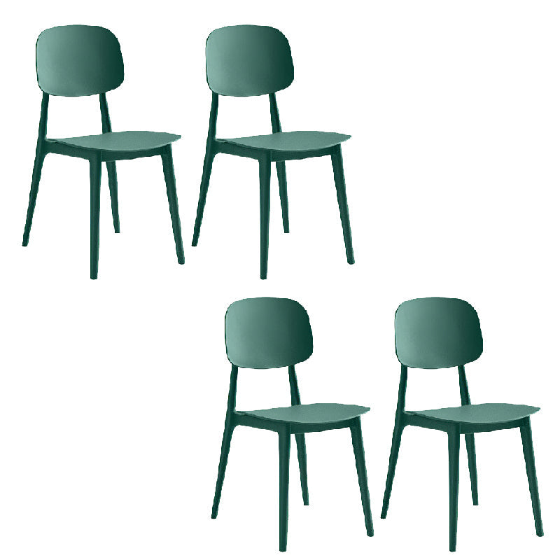 Contemporary Style Dining Chair Armless Dining Chairs with Plastic Legs for Kitchen