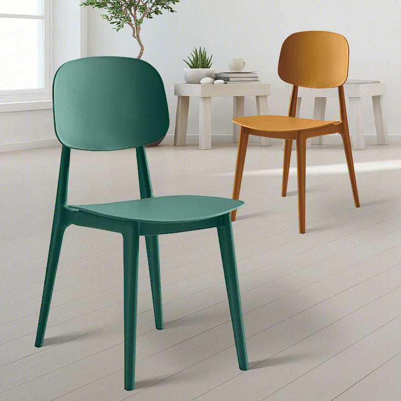 Contemporary Style Dining Chair Armless Dining Chairs with Plastic Legs for Kitchen