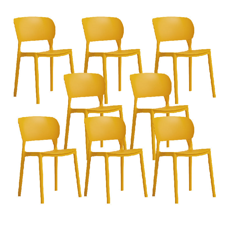 Eigentijdse stijl eetkamerstoel armloze eetkamerstoel met plastic benen voor keuken