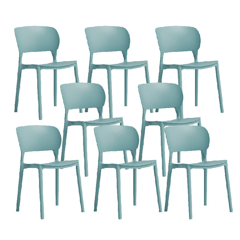 Eigentijdse stijl eetkamerstoel armloze eetkamerstoel met plastic benen voor keuken