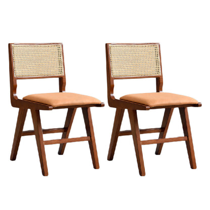 Traditionele stijl eetkamerstoel vast hout riet achterstoel voor thuis