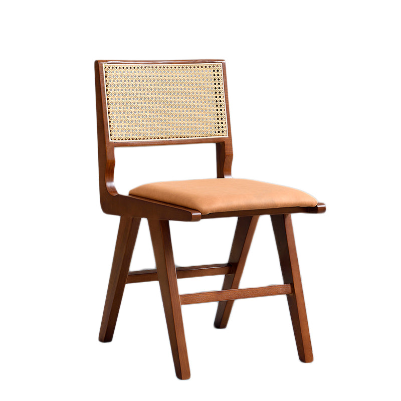 Traditionele stijl eetkamerstoel vast hout riet achterstoel voor thuis