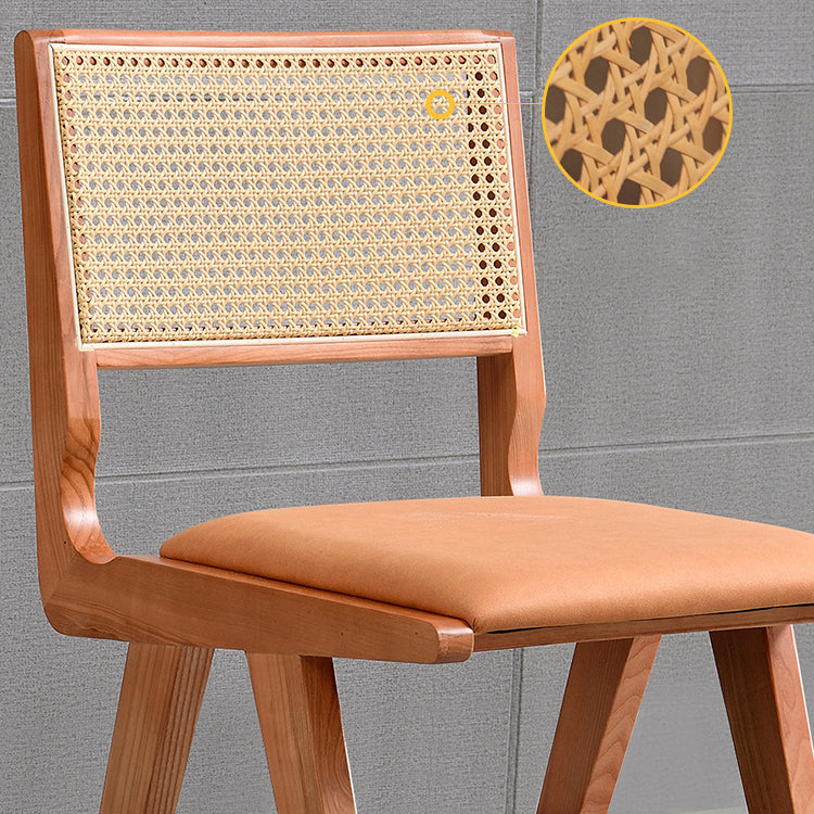 Traditionele stijl eetkamerstoel vast hout riet achterstoel voor thuis