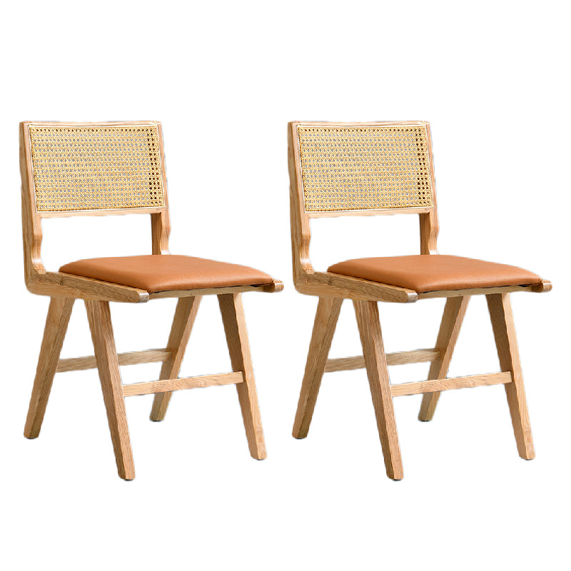 Traditionele stijl eetkamerstoel vast hout riet achterstoel voor thuis