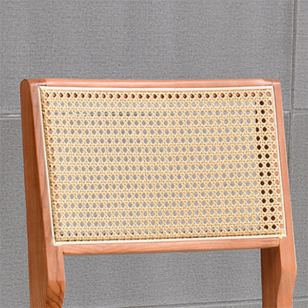 Traditionele stijl eetkamerstoel vast hout riet achterstoel voor thuis