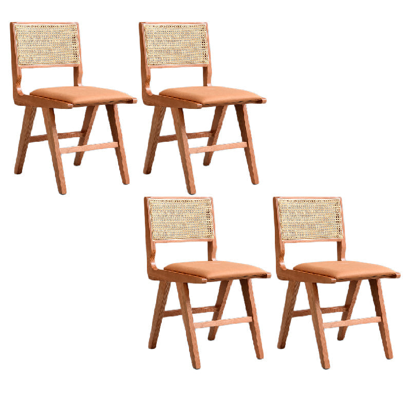 Traditionele stijl eetkamerstoel vast hout riet achterstoel voor thuis