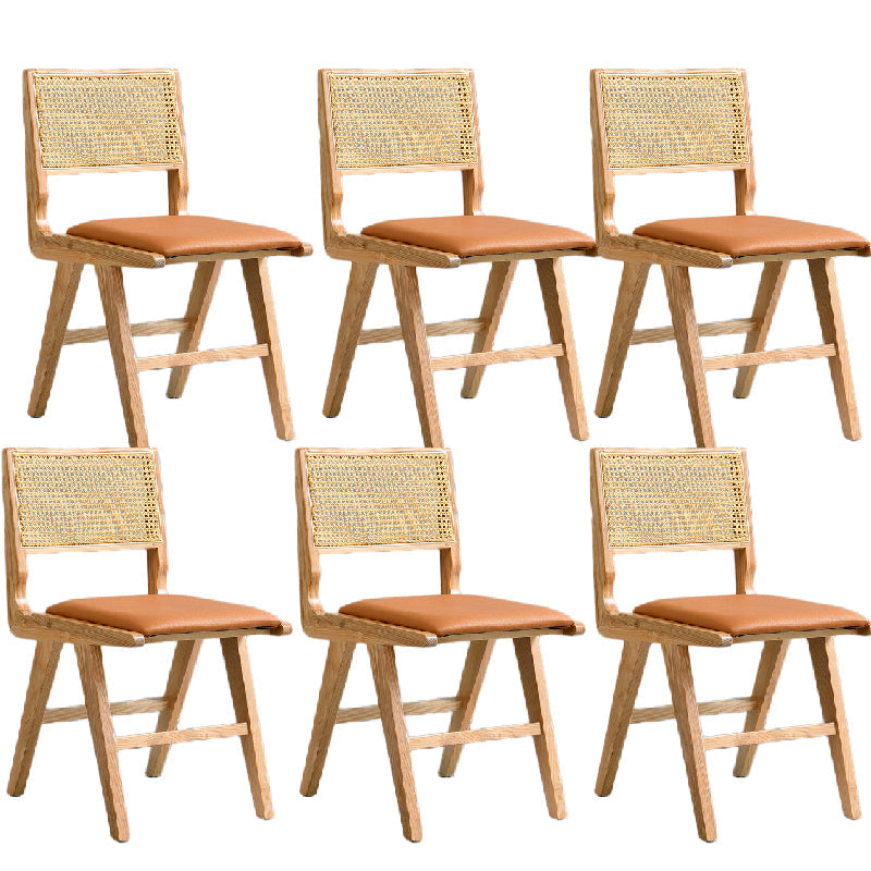 Traditionele stijl eetkamerstoel vast hout riet achterstoel voor thuis