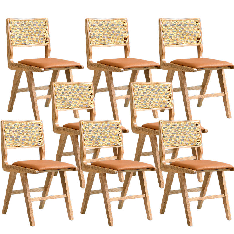 Traditionele stijl eetkamerstoel vast hout riet achterstoel voor thuis