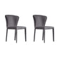 Matte Finish Wingback Side Chair for Home Contemporary Faux Leather Dining Chair