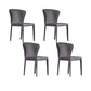 Matte Finish Wingback Side Chair for Home Contemporary Faux Leather Dining Chair