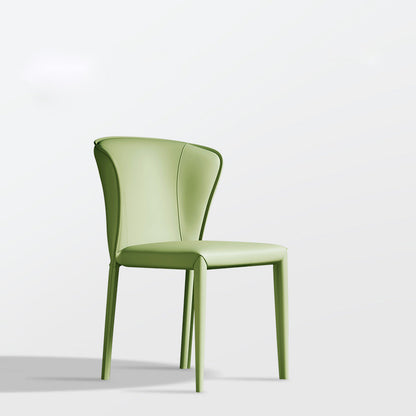 Matte Finish Wingback Side Chair for Home Contemporary Faux Leather Dining Chair