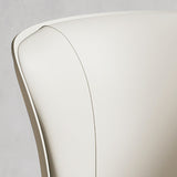 Matte Finish Wingback Side Chair for Home Contemporary Faux Leather Dining Chair