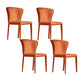 Matte Finish Wingback Side Chair for Home Contemporary Faux Leather Dining Chair