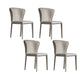 Matte Finish Wingback Side Chair for Home Contemporary Faux Leather Dining Chair