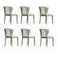 Matte Finish Wingback Side Chair for Home Contemporary Faux Leather Dining Chair