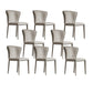 Matte Finish Wingback Side Chair for Home Contemporary Faux Leather Dining Chair