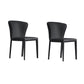 Matte Finish Wingback Side Chair for Home Contemporary Faux Leather Dining Chair