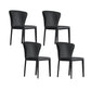 Matte Finish Wingback Side Chair for Home Contemporary Faux Leather Dining Chair