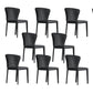 Matte Finish Wingback Side Chair for Home Contemporary Faux Leather Dining Chair