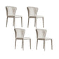 Matte Finish Wingback Side Chair for Home Contemporary Faux Leather Dining Chair