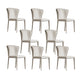 Matte Finish Wingback Side Chair for Home Contemporary Faux Leather Dining Chair