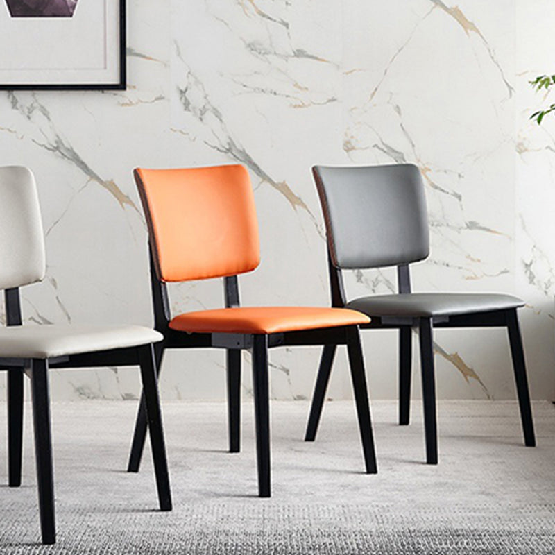 Oak Solid Wood Dining Chair Upholstered Armless Dining Chairs