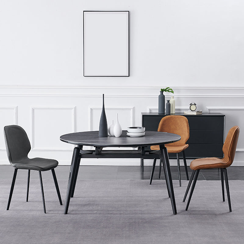 Modern Style Chair Faux Leather and Metal Dining Side Chair for Home Clearhalo 'Dining Chairs' 'Dining Tables & Seating' 'dining_chair' 'furn' 'furn_dining_chair' 'Furniture' 'Kitchen & Dining Furniture' 6021586