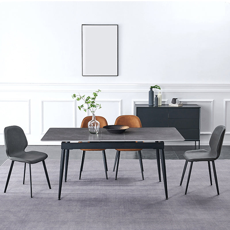 Modern Style Chair Faux Leather and Metal Dining Side Chair for Home Clearhalo 'Dining Chairs' 'Dining Tables & Seating' 'dining_chair' 'furn' 'furn_dining_chair' 'Furniture' 'Kitchen & Dining Furniture' 6021591