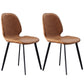 Modern Style Chair Faux Leather and Metal Dining Side Chair for Home Orange 2 Piece Set Clearhalo 'Dining Chairs' 'Dining Tables & Seating' 'dining_chair' 'furn' 'furn_dining_chair' 'Furniture' 'Kitchen & Dining Furniture' 6021597