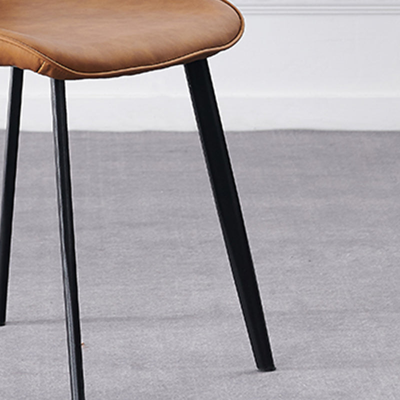 Modern Style Chair Faux Leather and Metal Dining Side Chair for Home Clearhalo 'Dining Chairs' 'Dining Tables & Seating' 'dining_chair' 'furn' 'furn_dining_chair' 'Furniture' 'Kitchen & Dining Furniture' 6021601