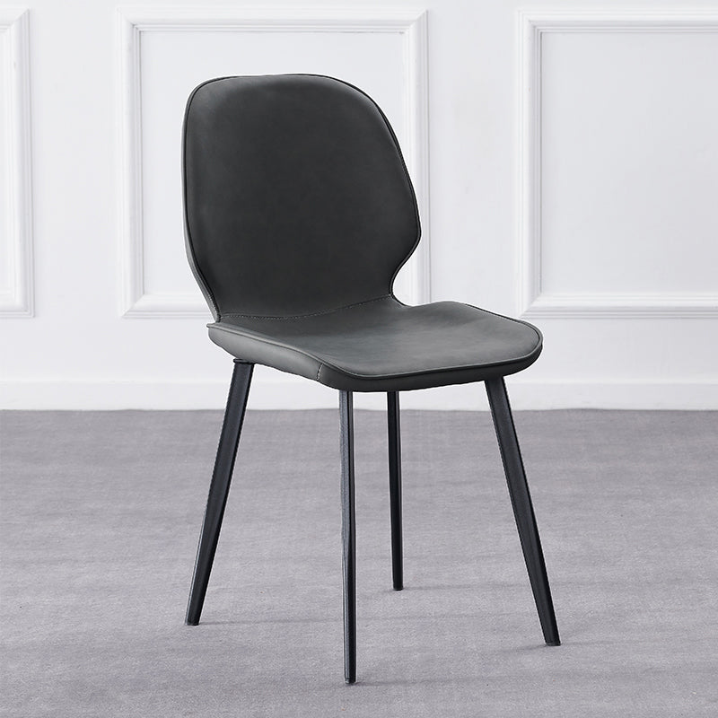 Modern Style Chair Faux Leather and Metal Dining Side Chair for Home Clearhalo 'Dining Chairs' 'Dining Tables & Seating' 'dining_chair' 'furn' 'furn_dining_chair' 'Furniture' 'Kitchen & Dining Furniture' 6021607
