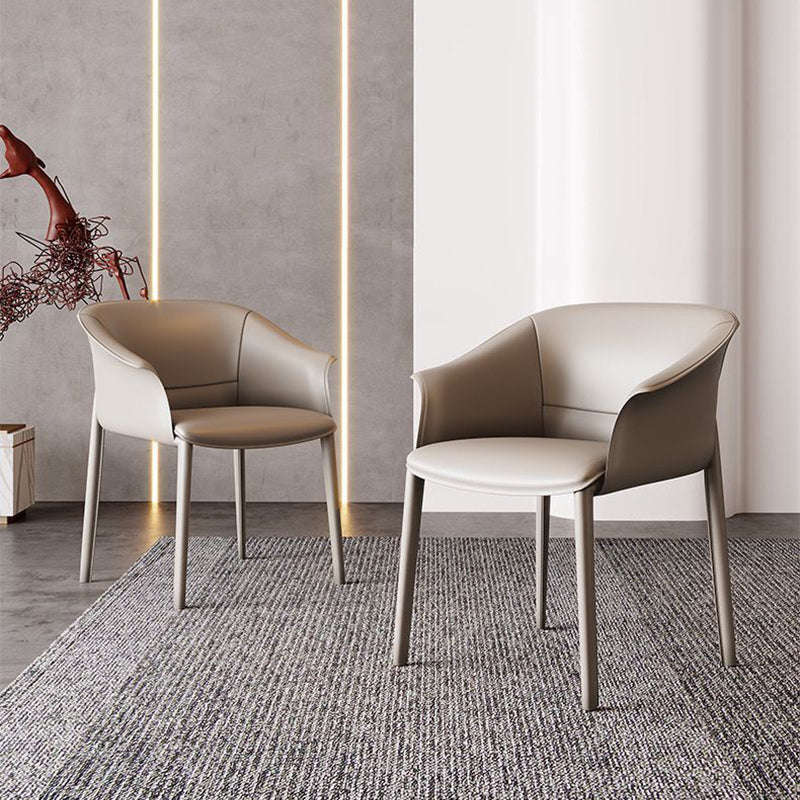 Sillas de comedor de brazo de cuero sinté