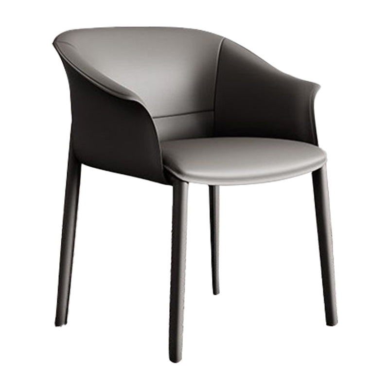 Sillas de comedor de brazo de cuero sinté