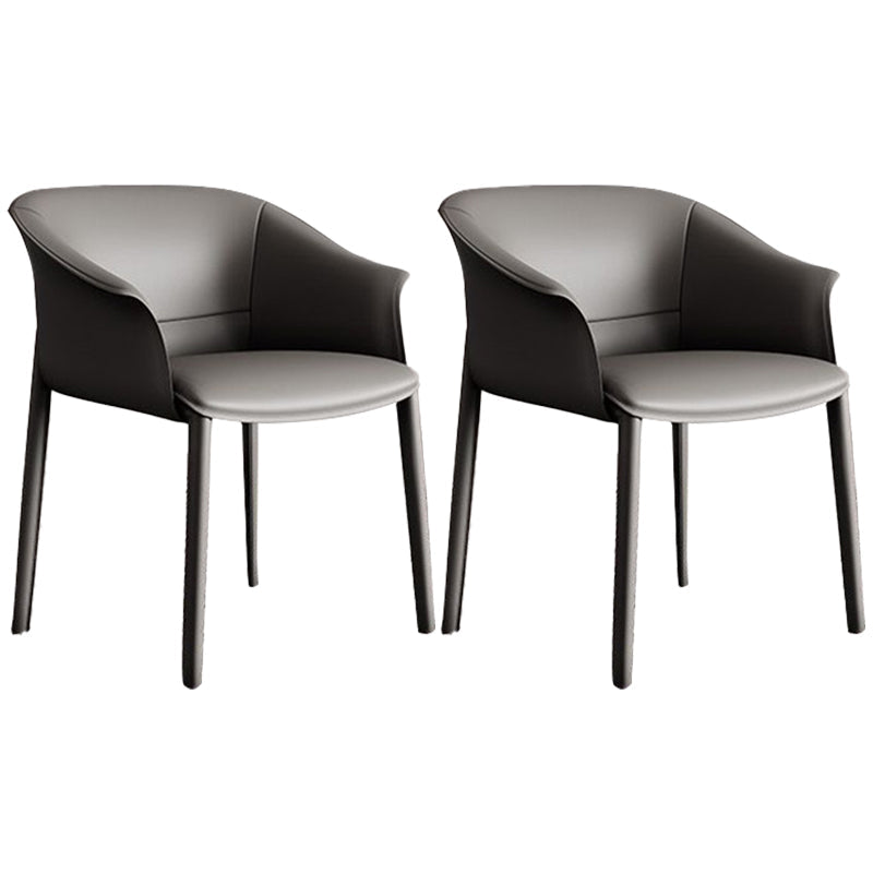 Sillas de comedor de brazo de cuero sinté