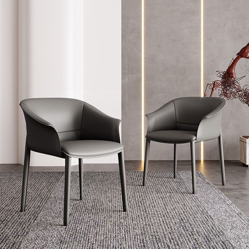 Sillas de comedor de brazo de cuero sinté