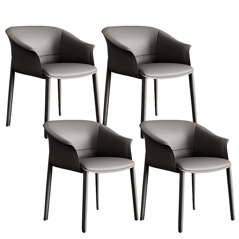 Sillas de comedor de brazo de cuero sinté