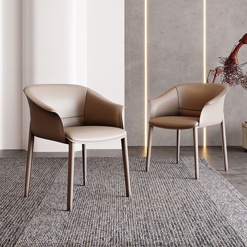 Sillas de comedor de brazo de cuero sinté