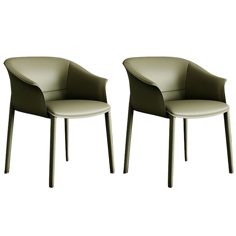 Sillas de comedor de brazo de cuero sinté