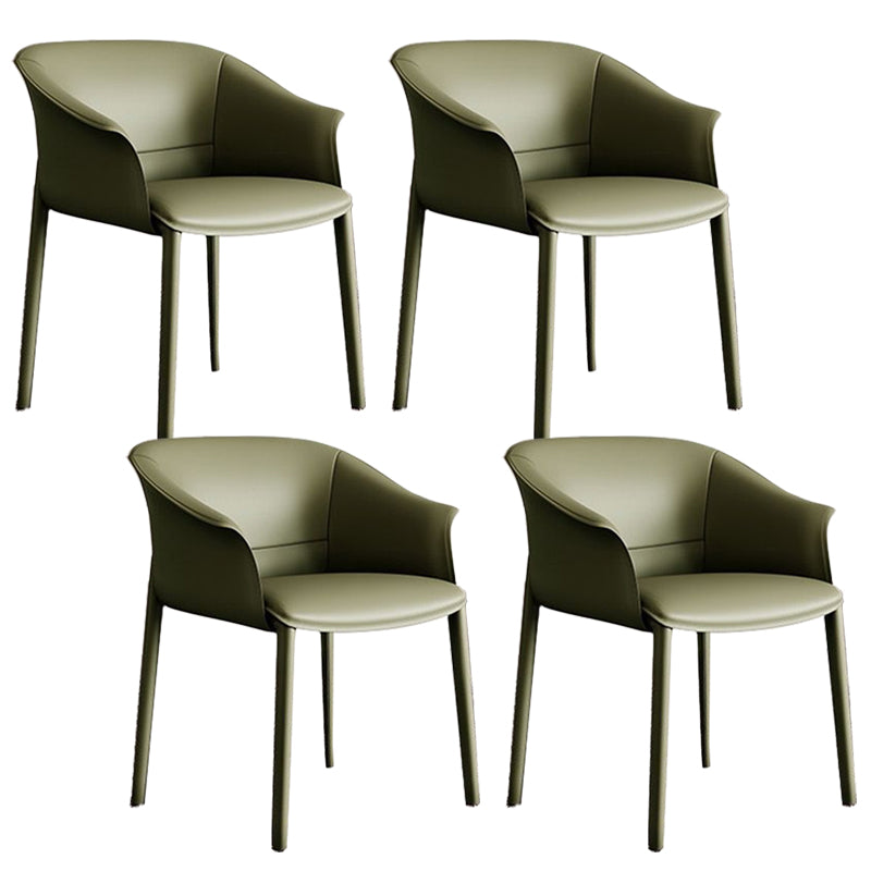 Sillas de comedor de brazo de cuero sinté