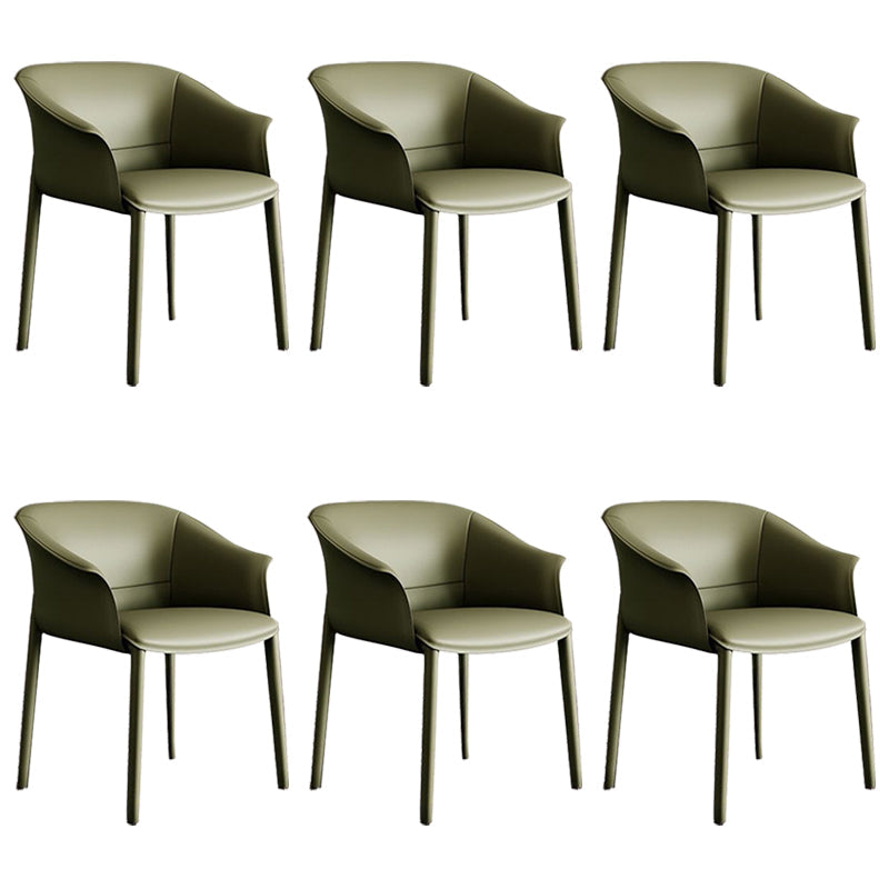 Sillas de comedor de brazo de cuero sinté