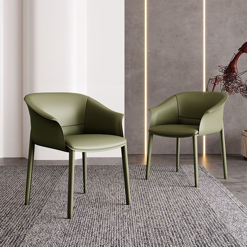 Sillas de comedor de brazo de cuero sinté