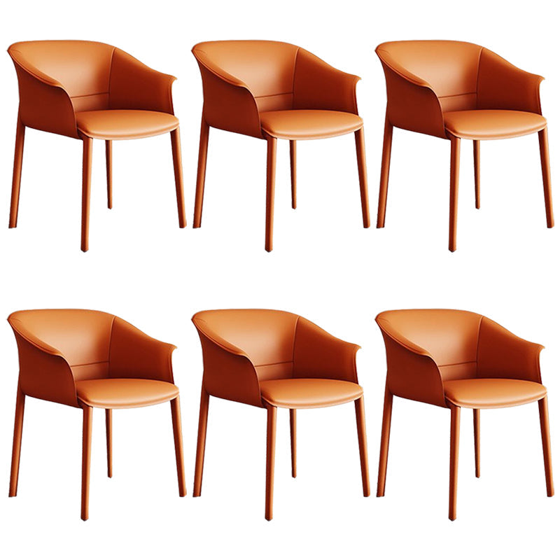Sillas de comedor de brazo de cuero sinté